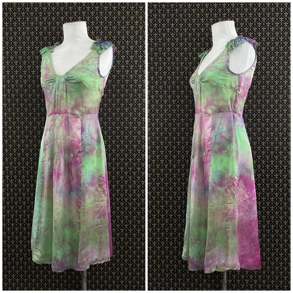 2005 Anthro “Watercolor Silk Dress” by C.C. Outlaw - Picture 7 of 16